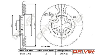 DP1010110838 Dr!ve+ Тормозной диск