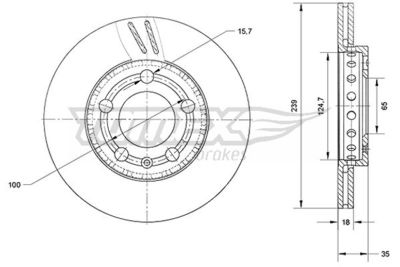 TX7109 TOMEX Brakes Тормозной диск