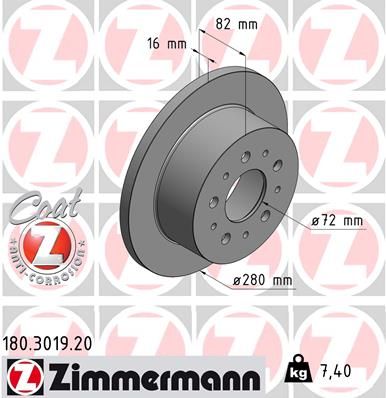 180301920 ZIMMERMANN Тормозной диск