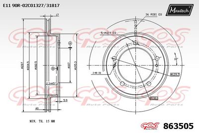 863505 MAXTECH Тормозной диск