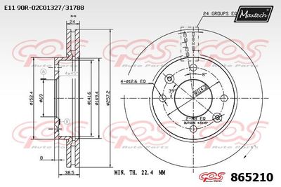 865210 MAXTECH Тормозной диск