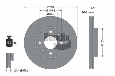 BDS1979 BENDIX Braking Тормозной диск