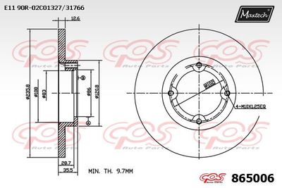 865006 MAXTECH Тормозной диск