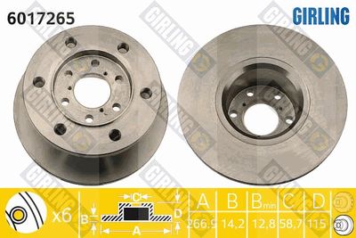 6017265 GIRLING Тормозной диск