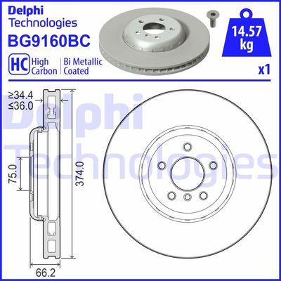 BG9160BC DELPHI Тормозной диск