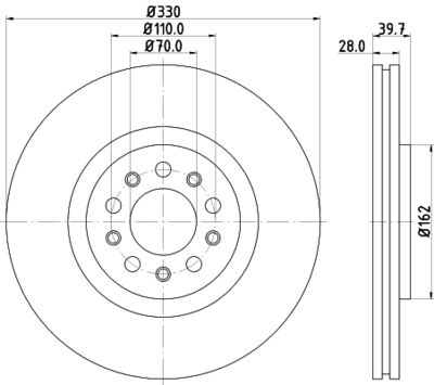 8DD355116651 HELLA PAGID Тормозной диск