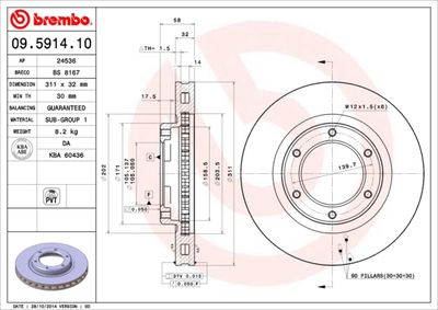 09591410 BREMBO Тормозной диск