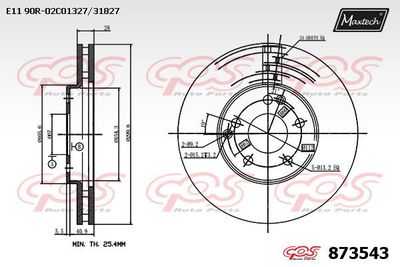 873543 MAXTECH Тормозной диск