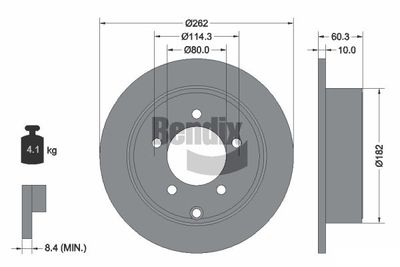 BDS2067 BENDIX Braking Тормозной диск