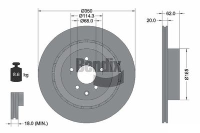 BDS2148 BENDIX Braking Тормозной диск