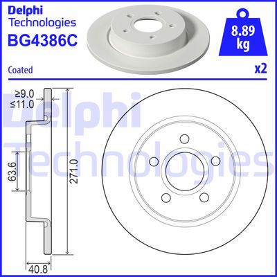 BG4386 DELPHI Тормозной диск