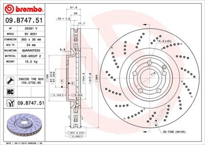 09B74751 BREMBO Тормозной диск