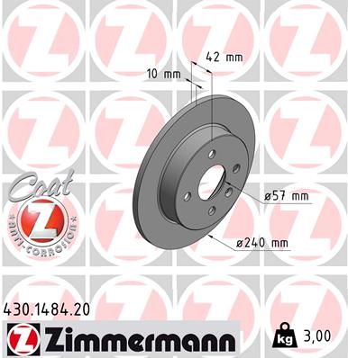 430148420 ZIMMERMANN Тормозной диск