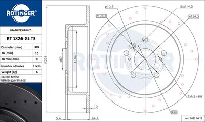 RT1826GLT3 ROTINGER Тормозной диск