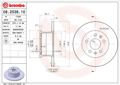 BS7144 BRECO Тормозной диск