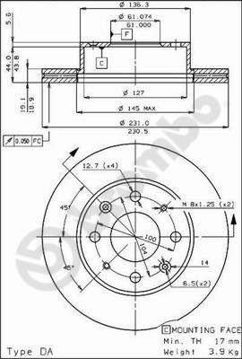 BS7895 BRECO Тормозной диск