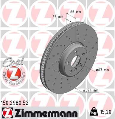 150298052 ZIMMERMANN Тормозной диск
