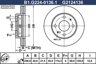 B1G22401361 GALFER Тормозной диск