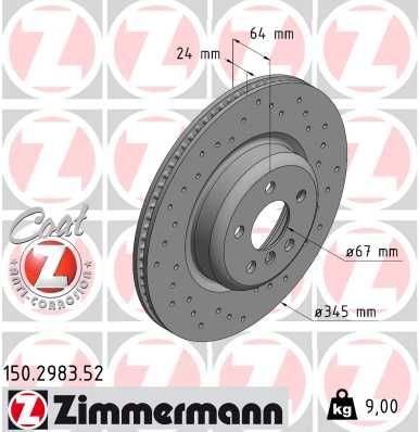 150298352 ZIMMERMANN Тормозной диск