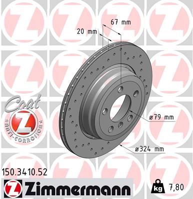 150341052 ZIMMERMANN Тормозной диск