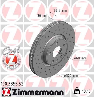 100335552 ZIMMERMANN Тормозной диск