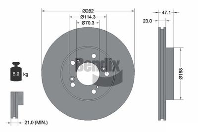 BDS1800 BENDIX Braking Тормозной диск