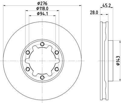 8DD355134931 HELLA PAGID Тормозной диск