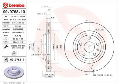 09976810 BREMBO Тормозной диск