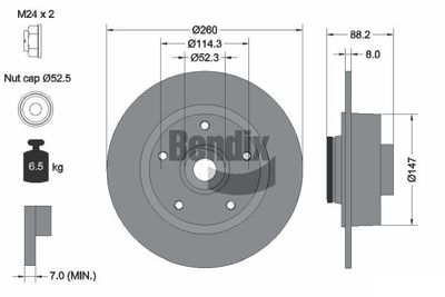 BDS1117 BENDIX Braking Тормозной диск