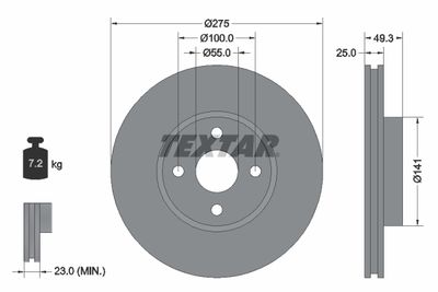 92180303 TEXTAR Тормозной диск