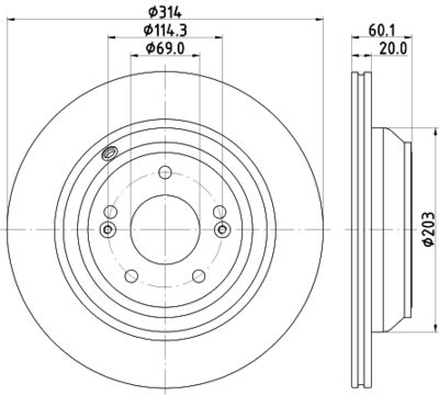 8DD355122581 HELLA PAGID Тормозной диск