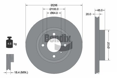BDS1575 BENDIX Braking Тормозной диск