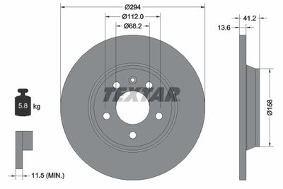 92098103 TEXTAR Тормозной диск