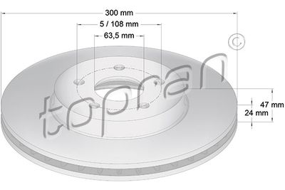 301956 TOPRAN Тормозной диск