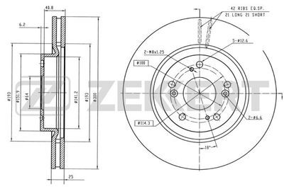 BS5387 ZEKKERT Тормозной диск