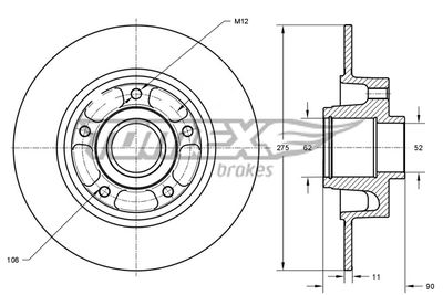 TX73591 TOMEX Brakes Тормозной диск