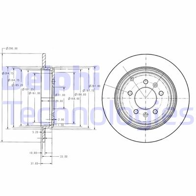 BG2573 DELPHI Тормозной диск