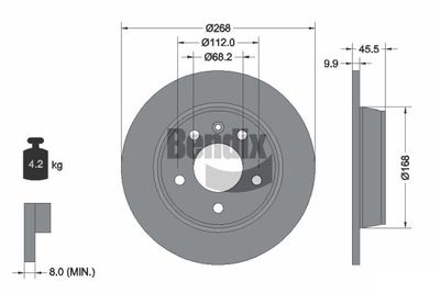 BDS1188 BENDIX Braking Тормозной диск