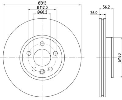 8DD355127711 HELLA PAGID Тормозной диск