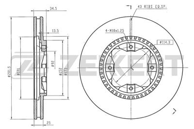 BS6049 ZEKKERT Тормозной диск