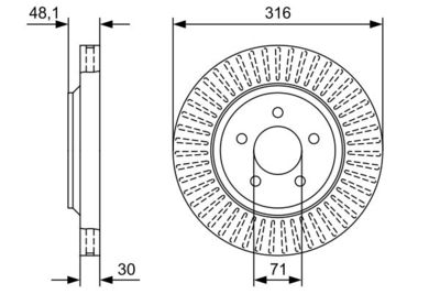 0986479W55 BOSCH Тормозной диск