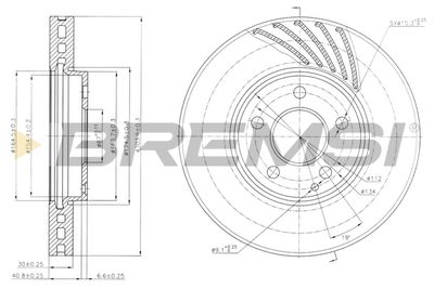 CD7638V BREMSI Тормозной диск