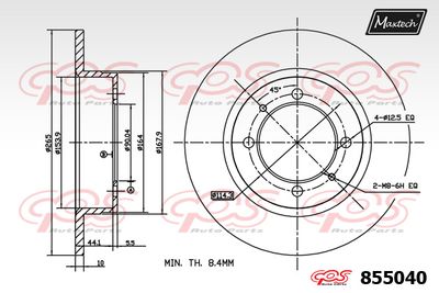 855040 MAXTECH Тормозной диск