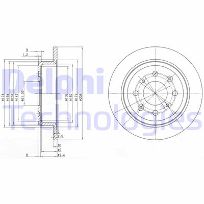 BG2538 DELPHI Тормозной диск