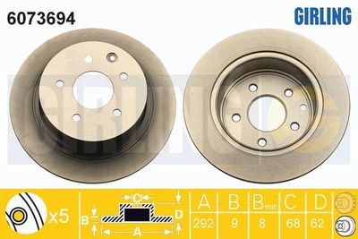 6073694 GIRLING Тормозной диск