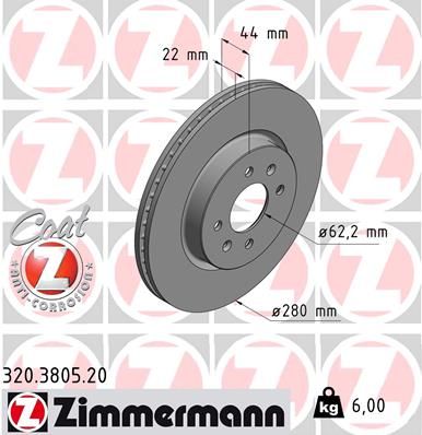 320380520 ZIMMERMANN Тормозной диск