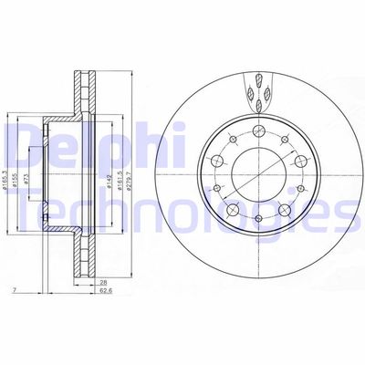 BG4059 DELPHI Тормозной диск