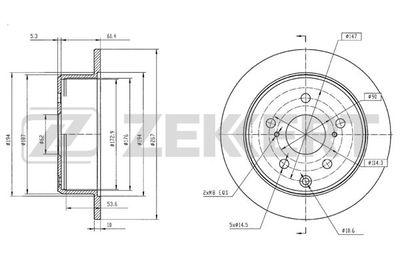 BS6196 ZEKKERT Тормозной диск