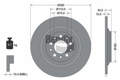 BDS2245 BENDIX Braking Тормозной диск