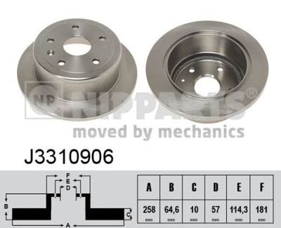 J3310906 NIPPARTS Тормозной диск